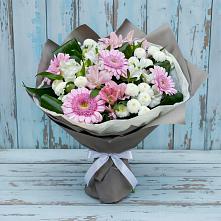 Букет цветов из:  Герберы, Альстромерии и Хризантемы в Ульяновске