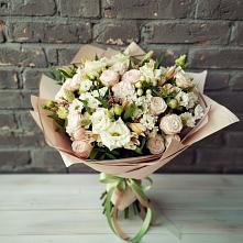 Букет цветов из:  Альстромерии, Розы и Хризантемы в Ульяновске