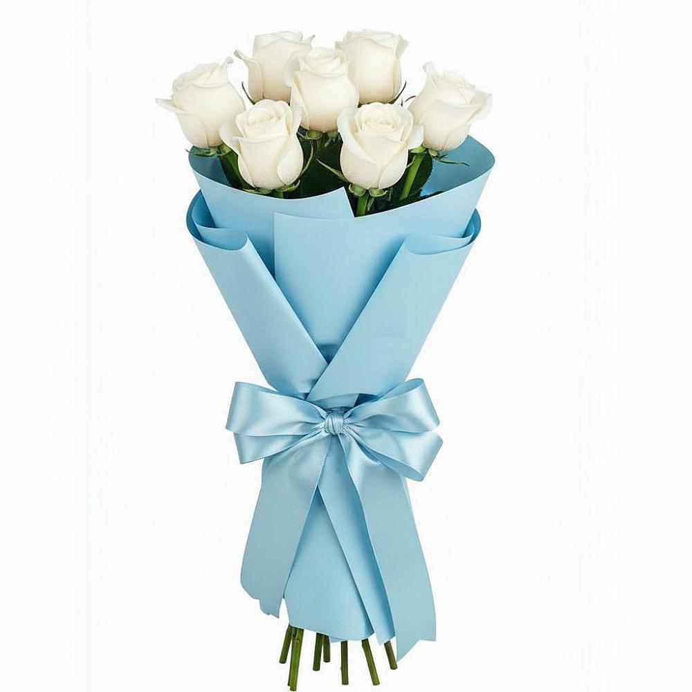 Букет 7 белых роз Проуд в Ульяновске