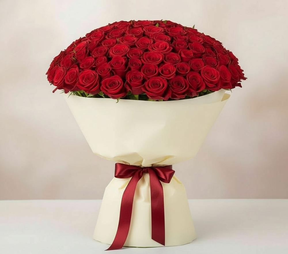 101 Красная роза Милано в Ульяновске Букет 101 Красная роза Милано в Ульяновске
