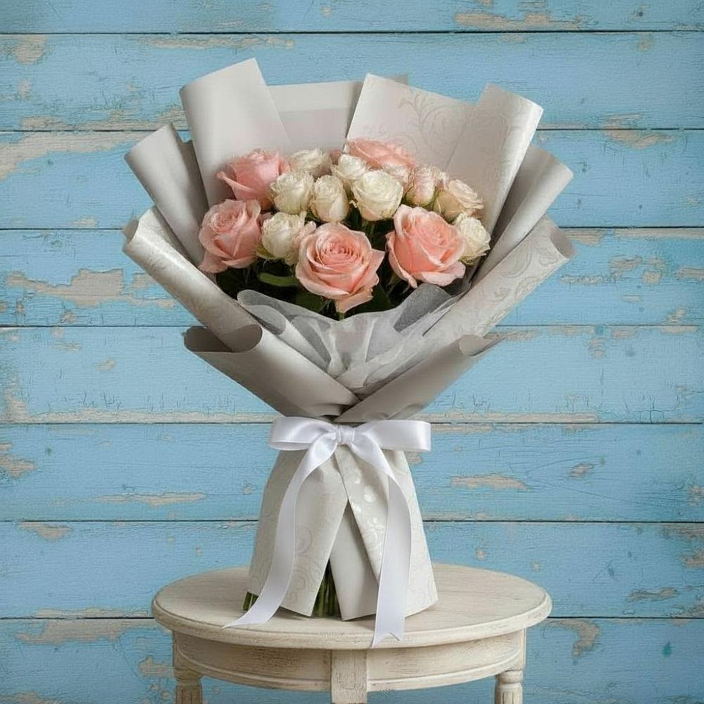 Букет Нежное облако в Ульяновске Букет цветов из: Розы в Ульяновске