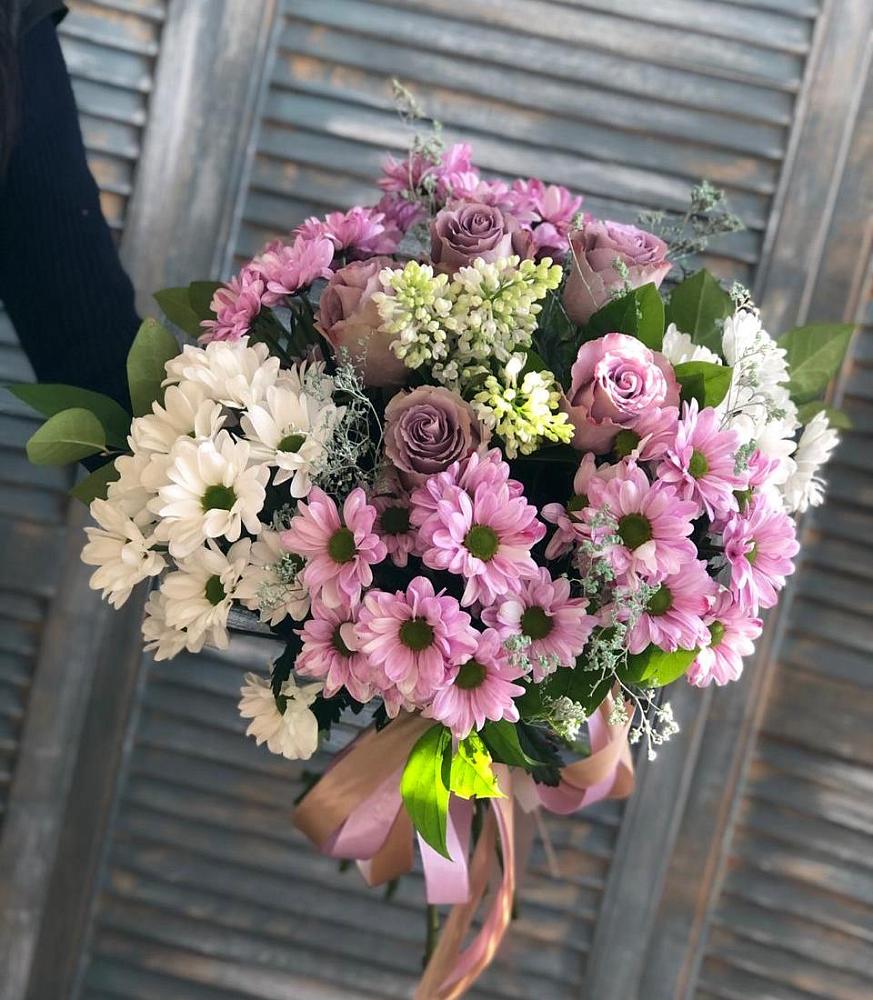 Букет цветов из: Хризантемы и Розы в Ульяновске