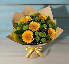 Букет цветов из:  Герберы и Хризантемы в Ульяновске