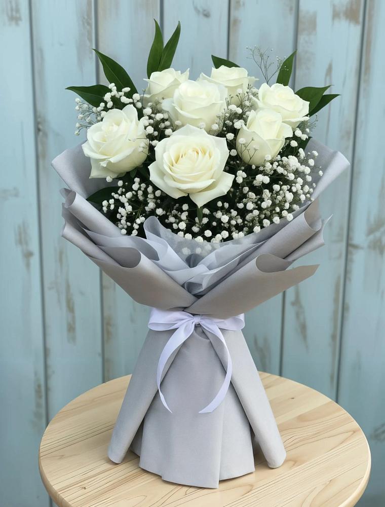 Букет из белых роз в Ульяновске Букет цветов из: Розы в Ульяновске