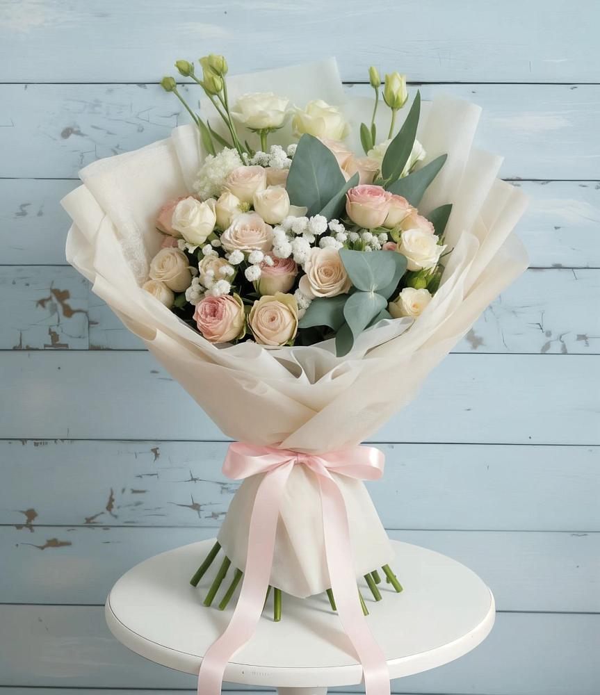 Букет цветов из: Розы и Лизиантусы в Ульяновске