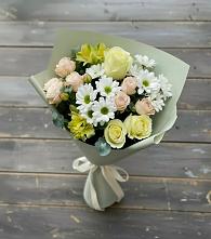 Букет цветов из:  Альстромерии, Розы и Хризантемы в Ульяновске
