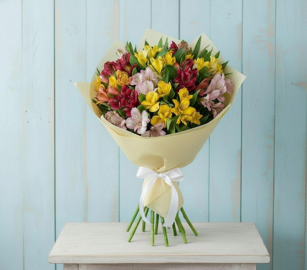 Букет Летние краски в Ульяновске Букет цветов из: Альстромерии в Ульяновске