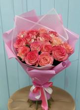 15 Розовых роз Равель в Ульяновске Букет 15 Розовых роз Равель в Ульяновске