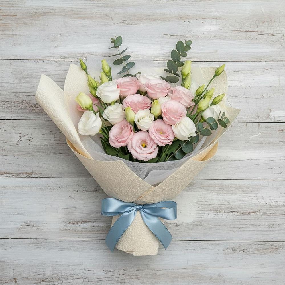 Букет шампанское в Ульяновске Букет цветов из: Лизиантусы в Ульяновске